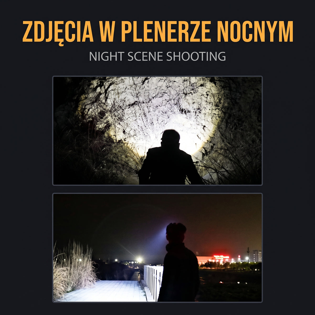 Latarka czołowa — przykłady oświetlenia terenu nocą