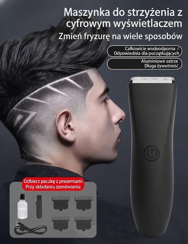 Trymer elektryczny — trymer, nasadki i przykład stylizacji fryzury