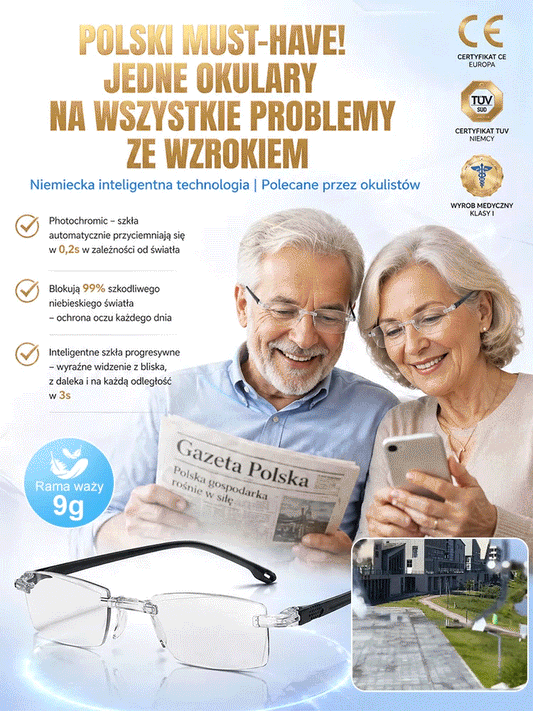 Samościemniające Okulary do Czytania - Anti Blue
