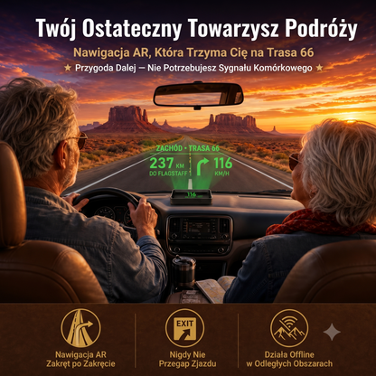 Inteligentny Wyświetlacz Samochodowy HUD GPS z Nawigacją AR i Antyradarem