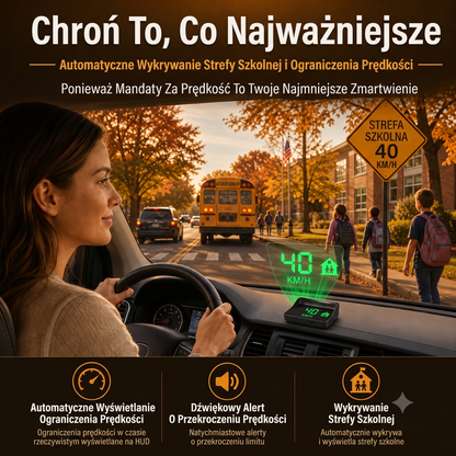 Inteligentny Wyświetlacz Samochodowy HUD GPS z Nawigacją AR i Antyradarem