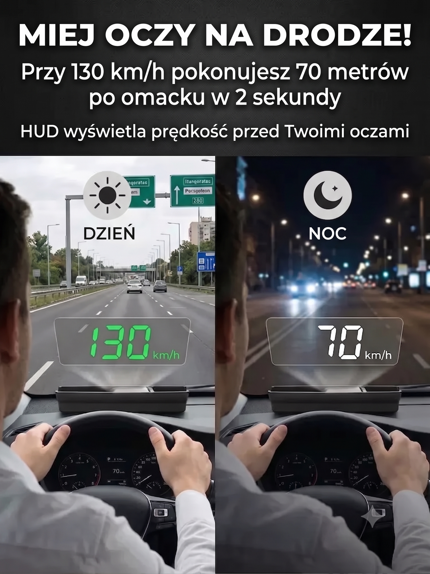 Inteligentny Wyświetlacz Samochodowy HUD GPS z Nawigacją AR i Antyradarem