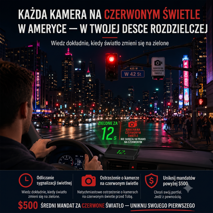 Inteligentny Wyświetlacz Samochodowy HUD GPS z Nawigacją AR i Antyradarem
