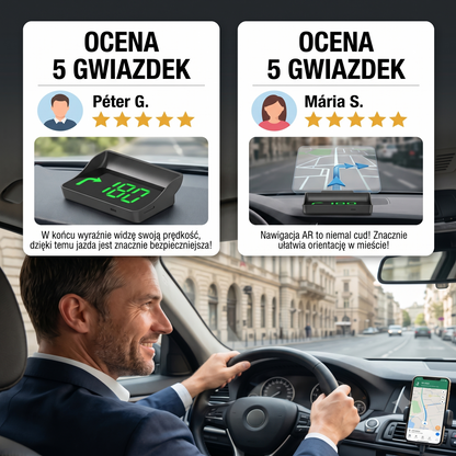 Inteligentny Wyświetlacz Samochodowy HUD GPS z Nawigacją AR i Antyradarem
