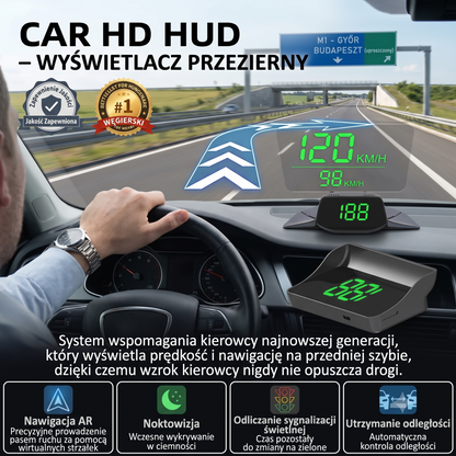 Inteligentny Wyświetlacz Samochodowy HUD GPS z Nawigacją AR i Antyradarem