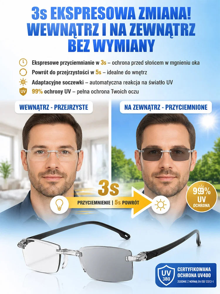 Fotochromowe Okulary do Czytania - Anti Blue